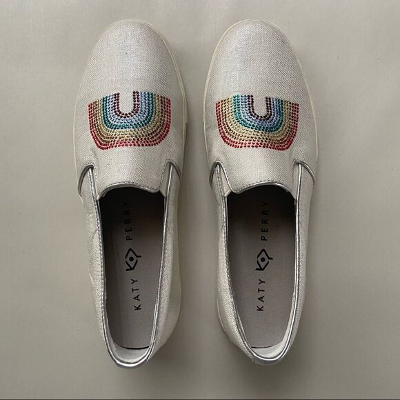 KATY PERRY The Kerry-Canvas Rainbow size 6.5 - Picture 1 of 7